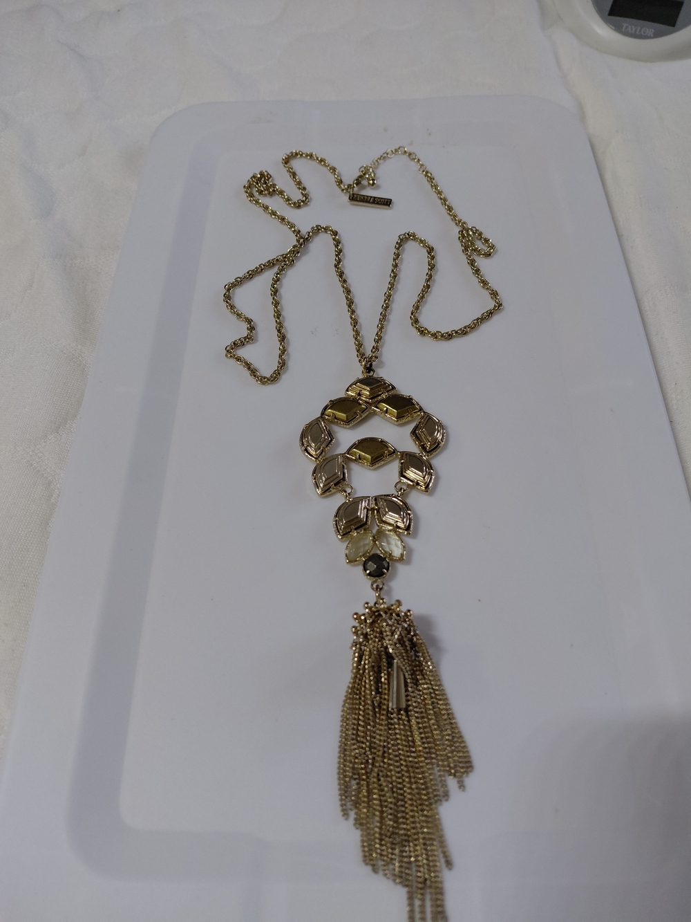 Kendra Scott Gold Tassel Geo Drop Necklace